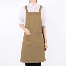 미단디자인 HAP004(M) 바리스타 쉐프 카페 주방 업소용 행사용 앞치마, 베이지, 1개