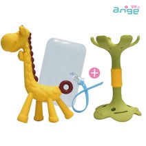 앙쥬 치발기 세트(케이스+집게끈) + 입술치발기 치아발육기, 기린 치발기 세트(케이스+집게끈), 입술치발기(그린)