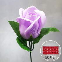 블랙앤화이트 비누꽃 2겹장미 50p + 잎사귀꽃대, 중보라