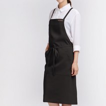 미단디자인 XAP002 바리스타 쉐프 카페 주방 업소용 행사용 앞치마, 블랙, 1개