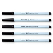 모나미 클래식 사인펜 흑색 5P 싸인펜 학습용 학생 사무용 실기용 다용도 기본 사인펜, 사인펜 5개