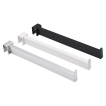 각파이프 사각단면 행거/벽선반 옷봉진열 브라켓 후크, 크롬, 150mm