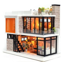 옥탑방어른이 DIY 미니어처 하우스 만들기 인피니티풀2층빌라 한글설명서 동봉