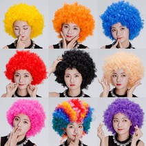 (점보가발)뽀글이 파마 점보 코믹 아프로 파티가발, 골드