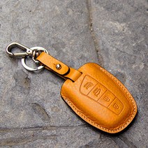 헤르만 그랜져 HG 다이브 차량용 가죽 키케이스 스마트키 케이스, 레드-각인선택