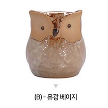 [아로마케이] 부엉이 세라믹 캔들 용기 (유광베이지) 캔들만들기, 6개