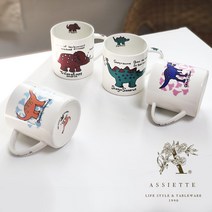 [아씨에뜨] 공룡머그 아동머그 캐릭터머그 300ml, 블루+레드+주황+공룡, 4p