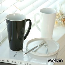 웰진 롱 삼각 머그컵 5종 40N (440ml), 브라운, 1개