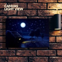 캔버스라이트뷰 반짝이는시골길 LED 조명액자, 단품