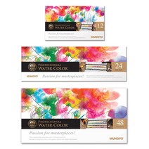 문교 고체 물감 고체형 수채 48색 24색 12색 수채화, 문교고체물감12색(메탈릭)