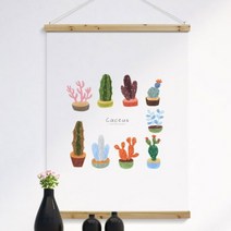 우드스크롤_90CmX120Cm-선인장일러스트-꾸밈[무료배송], 타입선택:이미지2