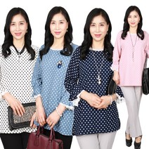 노브패리스 엄마옷 A77드롭레이스블라우스 봄 가을 엄마 중년여성 할머니 군살커버 국내생산 칠부 7부 체형커버 티셔츠 특가상품 세일상품