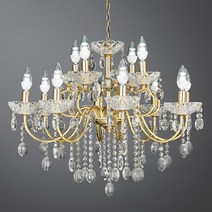 플랜룩스 벨라다 12등 크리스탈 골드 샹들리에 조명, 단품