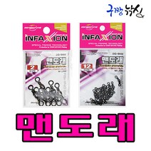 구짱낚시 동명 맨도래(DIS-9444) /흑색 회전도래 채비소품 바다낚시 민물낚시, 12호