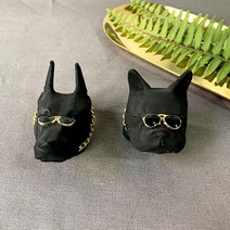 이온캔들 썬글라스 도베르만 차량용 석고방향제 디퓨저, 차량용 석고 방향제 도베르만