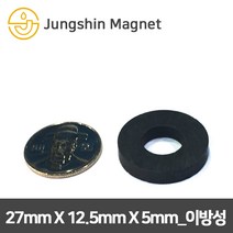 정신자석 페라이트 이방성 링 자석, 02_27mmX12.5mmX5mm(10개)