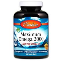 Carlson Labs 칼슨랩스 미국직배송 노르웨이 맥시멈 오메가-3s 2000mg 90소프트젤 레몬 맛 정품, 3병