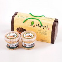 가평잣 이곡농산 국내산 600g 용기 선물용 황잣 백잣, 1개, 300g황잣x300g백잣