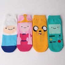 노마코 당일발송 4켤레 1묶음 어드벤쳐타임 캐릭터 양말 패션양말 발목양말 라이센스 정품