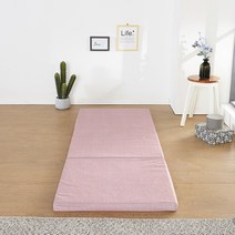 고운님 3단 고탄성 접이식매트리스, 인디핑크(세미마이크로)+방수커버
