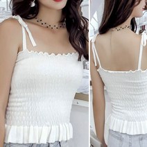 Joyce shop 오래달리기 나시 봄 슬립 뷔스티에 끈나시 나시티 비치웨어 레이스 민소매 여름 여성 레이어드 패션 의류 언더웨어 티 민소매/나시