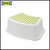 [IKEA 이케아]허브크린 푀르식티그 어린이스툴 화이트+그린 발받침대 스툴, 화이트