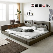 세진침대 코코 LED 수납 오픈형 패밀리침대, 7-1.코코 오픈형 패밀리침대-프레임만_모카그레이
