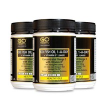 [뉴질랜드 피쉬오일] 고헬씨 고 피쉬오일 원어데이 + 비타민D 1000IU 200캡슐 3개, 1500mg