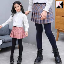 헬로가든 체크주름 치마레깅스