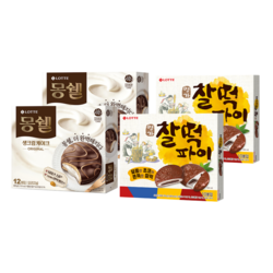 롯데 몽쉘408g 2개+명가찰떡파이350g 2개
