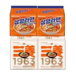 삼양1963 4입 x 2팩(우지라면) + 삼양라면 5입 x 2팩, 18개