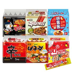농심 삼양 팔도 멀티라면 신라면5입+너구리매운맛5입+짜파5입+진라면매운맛5입+불닭5입+배홍동4입+틈새라면스프1