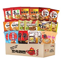 농심 봉지라면 세트 안성탕면2 배홍동비빔면2 신라면툼바2 신라면2 얼큰너구리2 짜파게티2 오징어짬뽕2 사리곰탕면2 멸치칼국수2 무파마탕면2, 1박스
