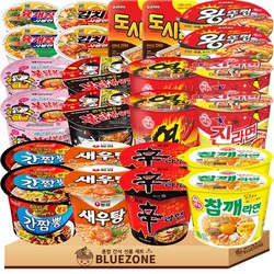 컵라면 큰사발 용기라면 12종 24개입(불닭2 까르보불닭2 간짬뽕2 육개장사발면2 김치사발면2) (신2 새우2 진매2 열2 참깨2 왕뚜껑2 도시락2), 24개
