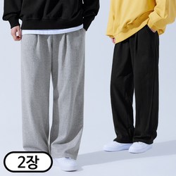 탑보이 2장 세트 국내생산 컴포트 원턱 밴딩 와이드 트레이닝 팬츠 (SCC5477PT)