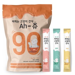 아츄 헤어볼 방지 짜먹는 고양이간식 3가지맛 90p, 1개, 1.35kg, 연어 30p + 닭고기 30p + 참치 30p · 1.35kg · 1개