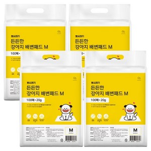 뽀시래기 강아지 든든한 배변패드, 100개입, 4개