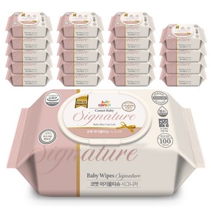 코멧 저자극 시그니처 아기물티슈 엠보싱 캡형, 55g, 100매, 20개