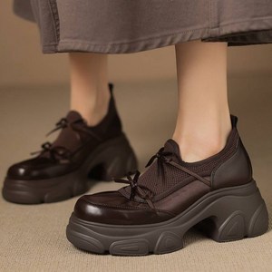 POMTOR 여성 로퍼 키높이 운동화 슬립온 키높이 스니커즈 여성 운동화