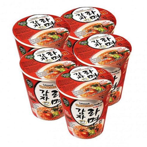 식물성 채식라면 우리밀 감자라면 컵(컵라면) 73g x 5개 비건(Vegan)