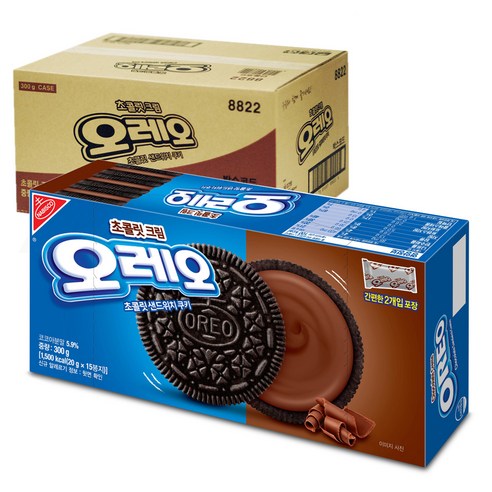 오레오 초콜릿 샌드위치 쿠키 초콜릿 크림, 300g, 12개