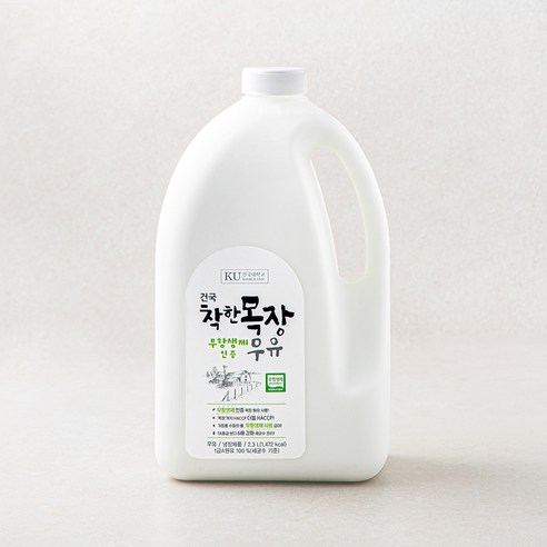 건국유업 무항생제인증 착한목장 우유, 2.3L, 1개