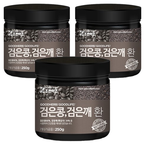 조은약초 프리미엄 검은콩검은깨환, 3개, 250g