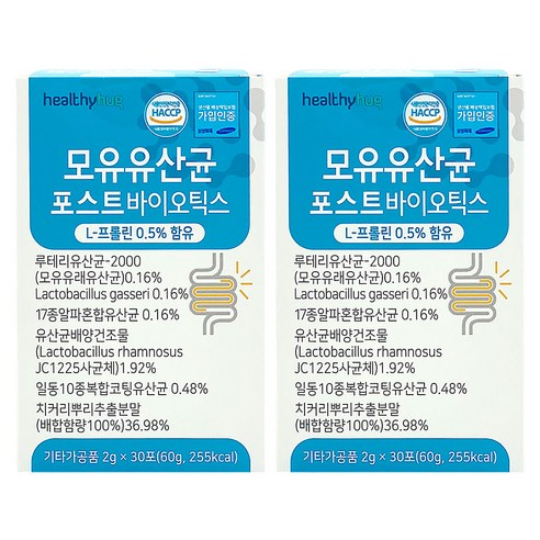 헬씨허그 모유유산균 포스트바이오틱스, 30정, 2개