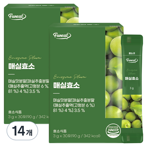 퍼니트 매실효소 30p, 90g, 14개