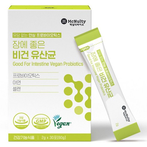 맥널티바이오 장에 좋은 비건 유산균 30p, 60g, 1개