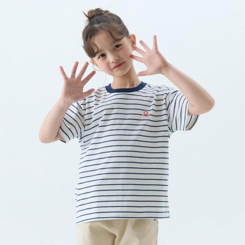 베네통키즈 아동용 스트라이프 반팔 티셔츠 BNKI009 BNKTS5M19T