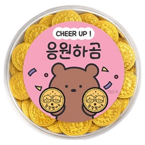 스틴랜드 네덜란드 금화 동전 밀크초콜릿 참잘했어요 응원하곰, 260g, 1개