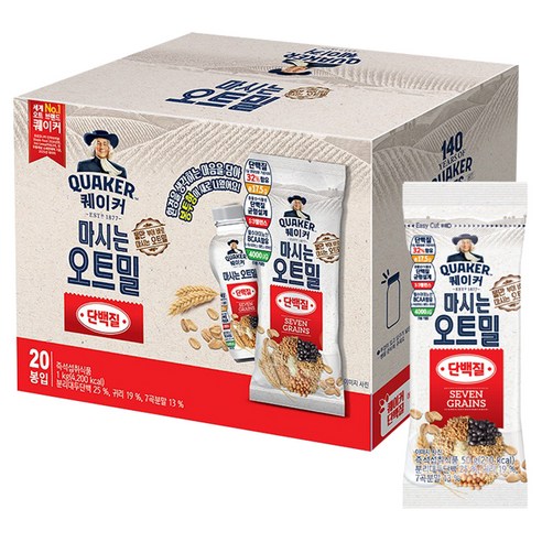 퀘이커 마시는 오트밀 단백질 낱봉팩 20p