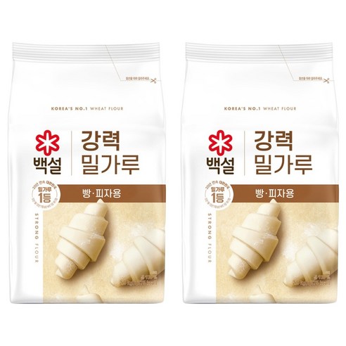 백설 강력 밀가루, 2.5kg, 2개